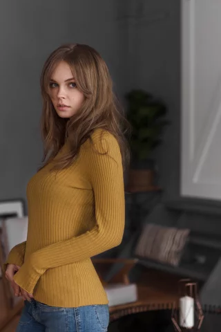 девушка, модель, стройная, милая, милашка, красивая, джинсы