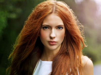 девушка, макияж, рыжие волосы, рыжая девушка, длинные волосы, красивая рыжая