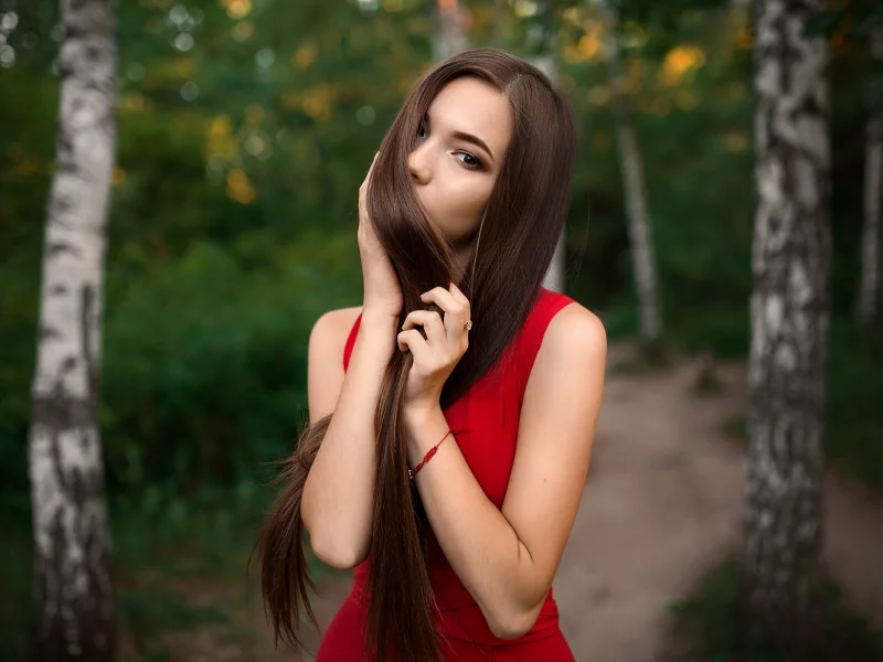 девушка, модель, стройная, милая, милашка, красивая, платье, красное