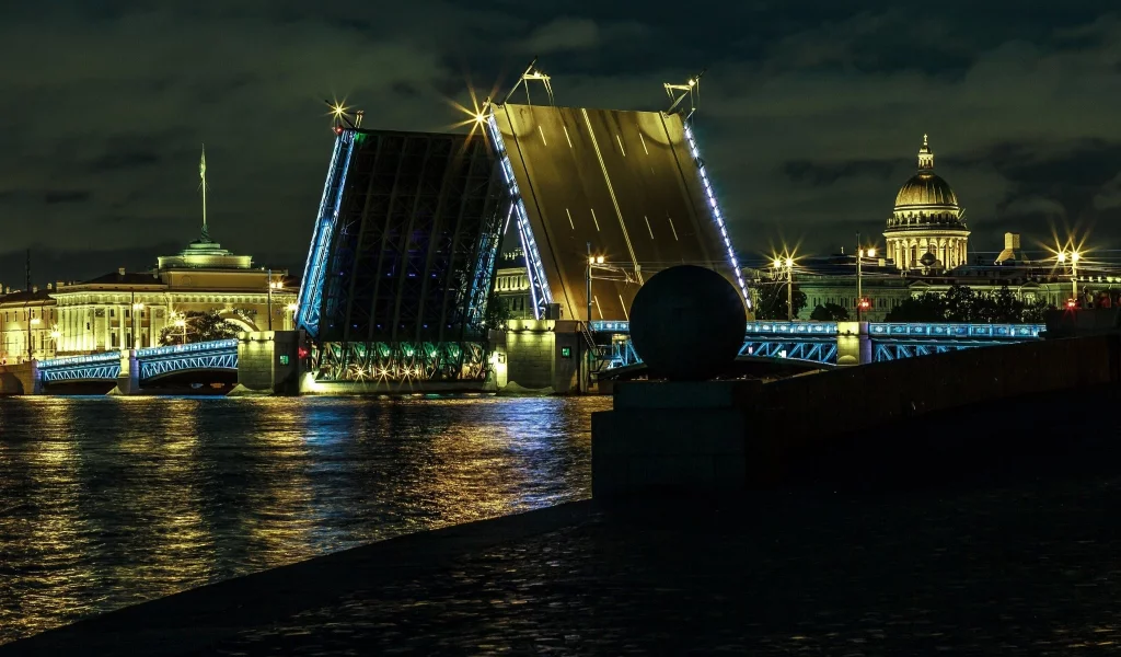 петербург, питер ночью, разводка мостов