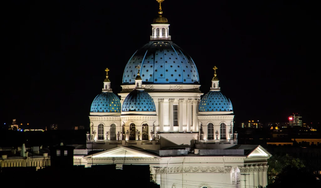 петербург, питер ночью, троицкий, собор