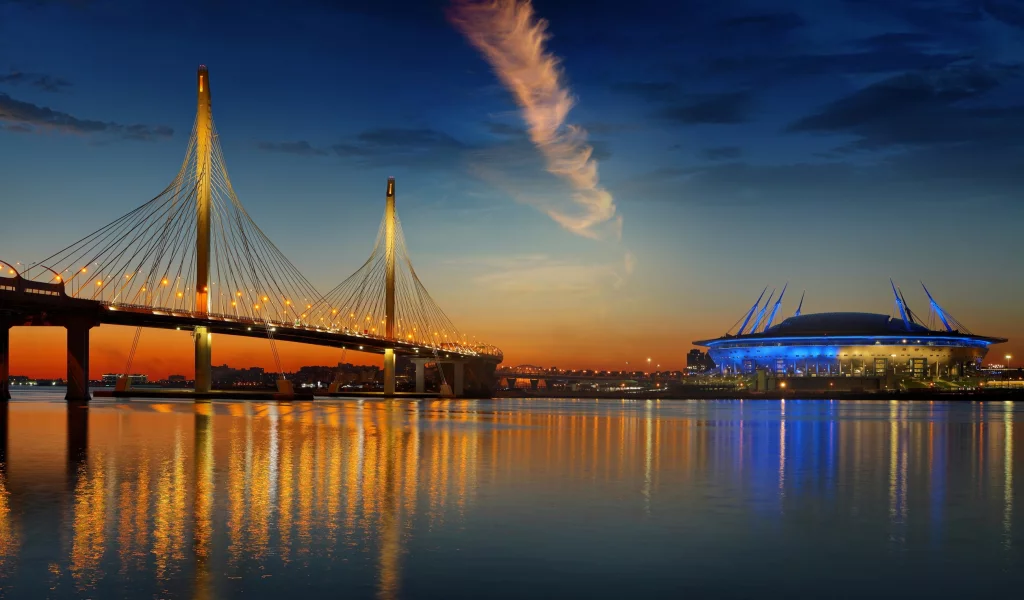 петербург, стадион, зенит арена, питер ночью