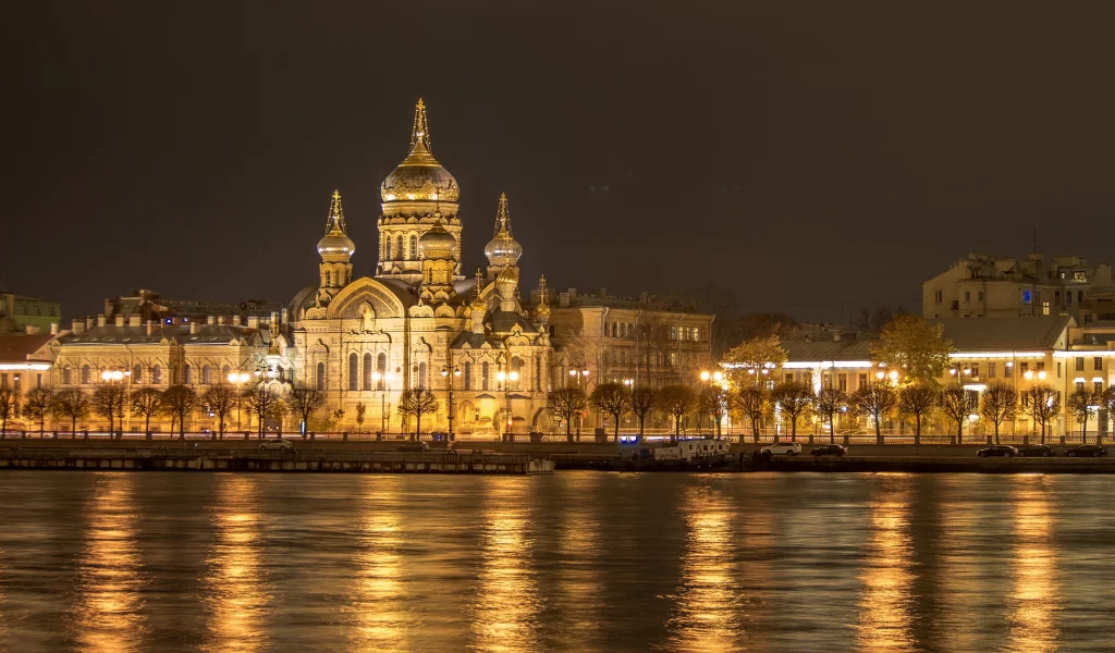 петербург, питер ночью, нева, собор, храм