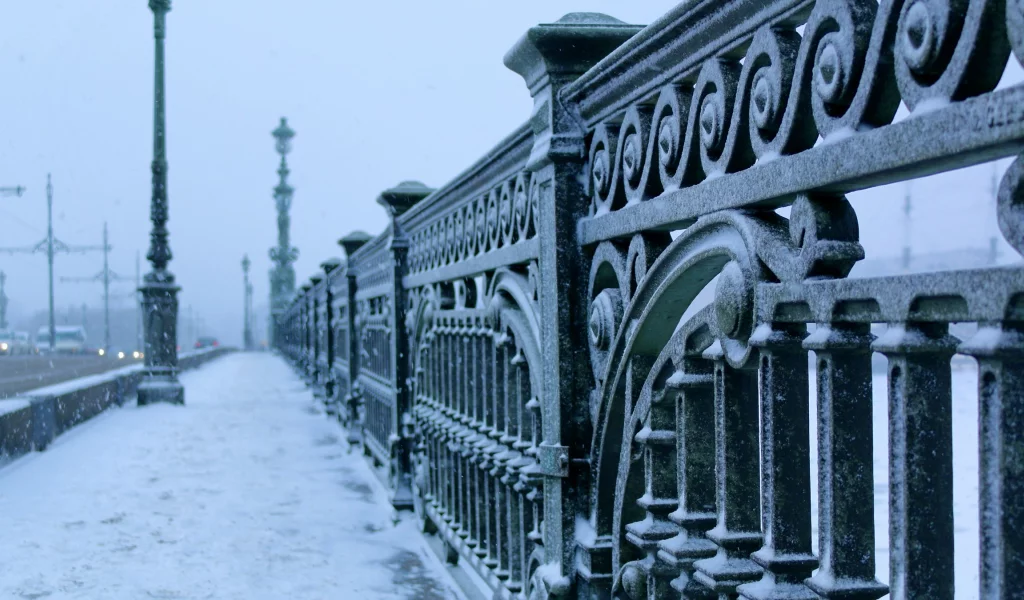 петербург, мост, зима, снег