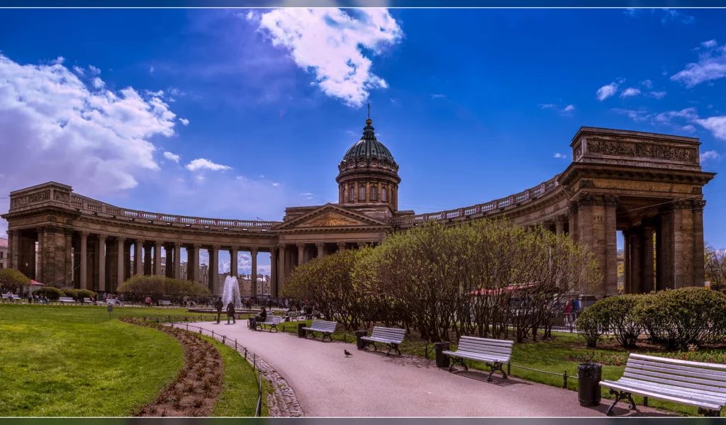 петербург, казанский собор, весна, облака