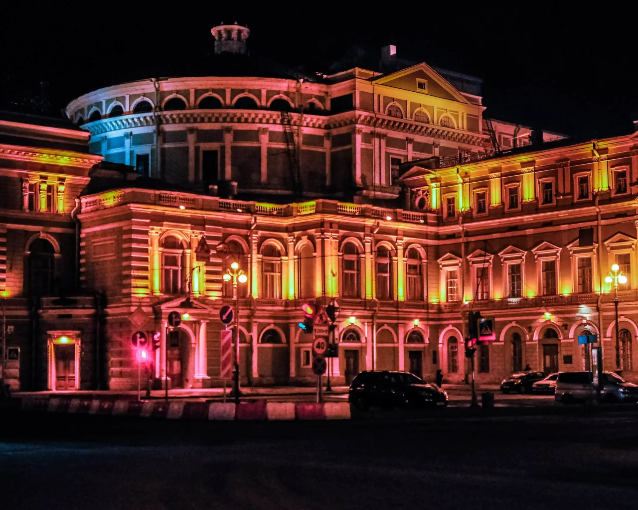 петербург, питер ночью, мариинский, театр