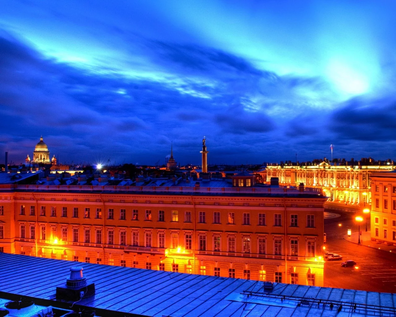 петербург, питер ночью, крыши, облака