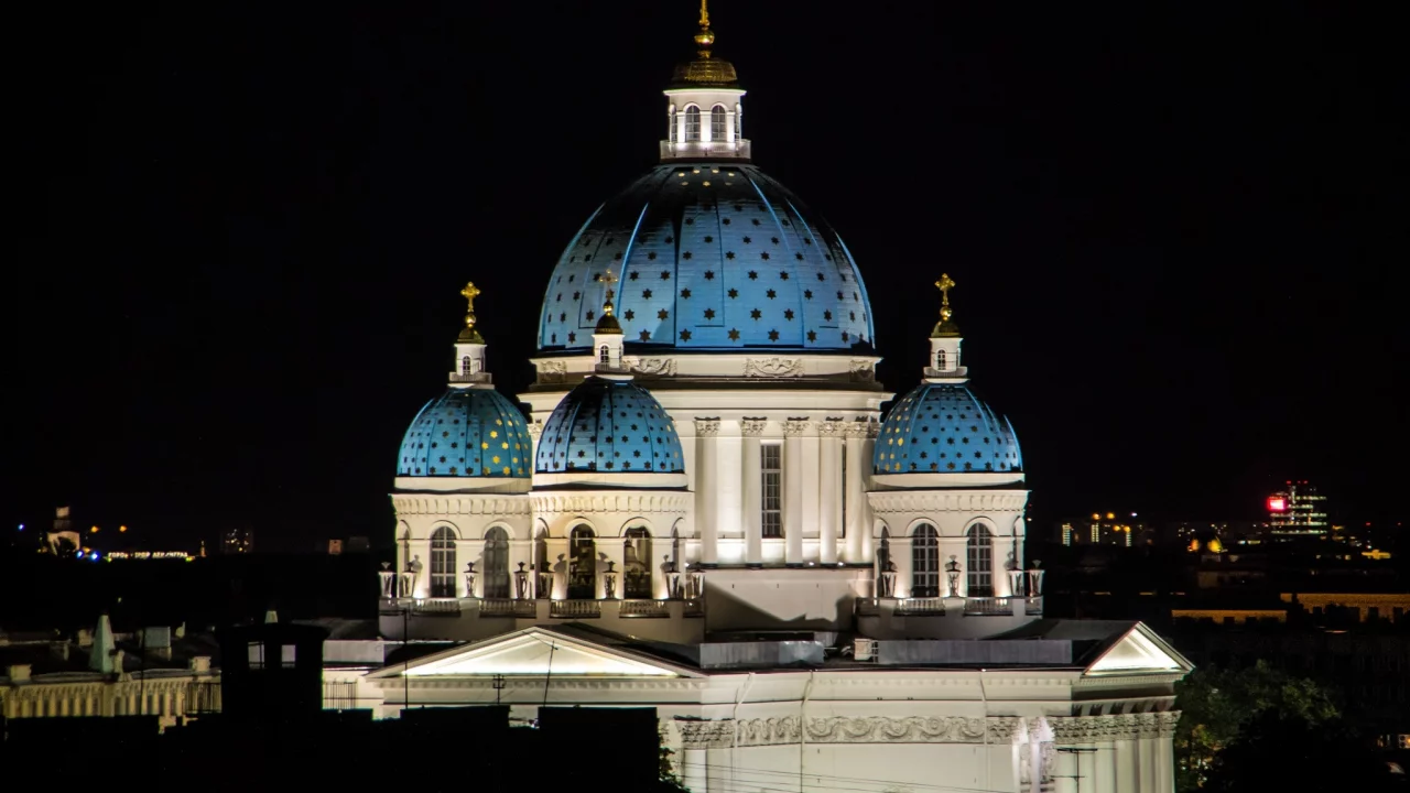 петербург, питер ночью, троицкий, собор