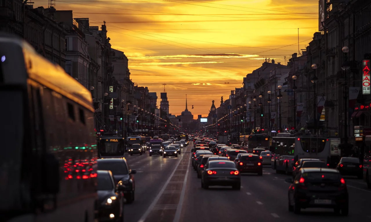 петербург, питер ночью, невский, машины