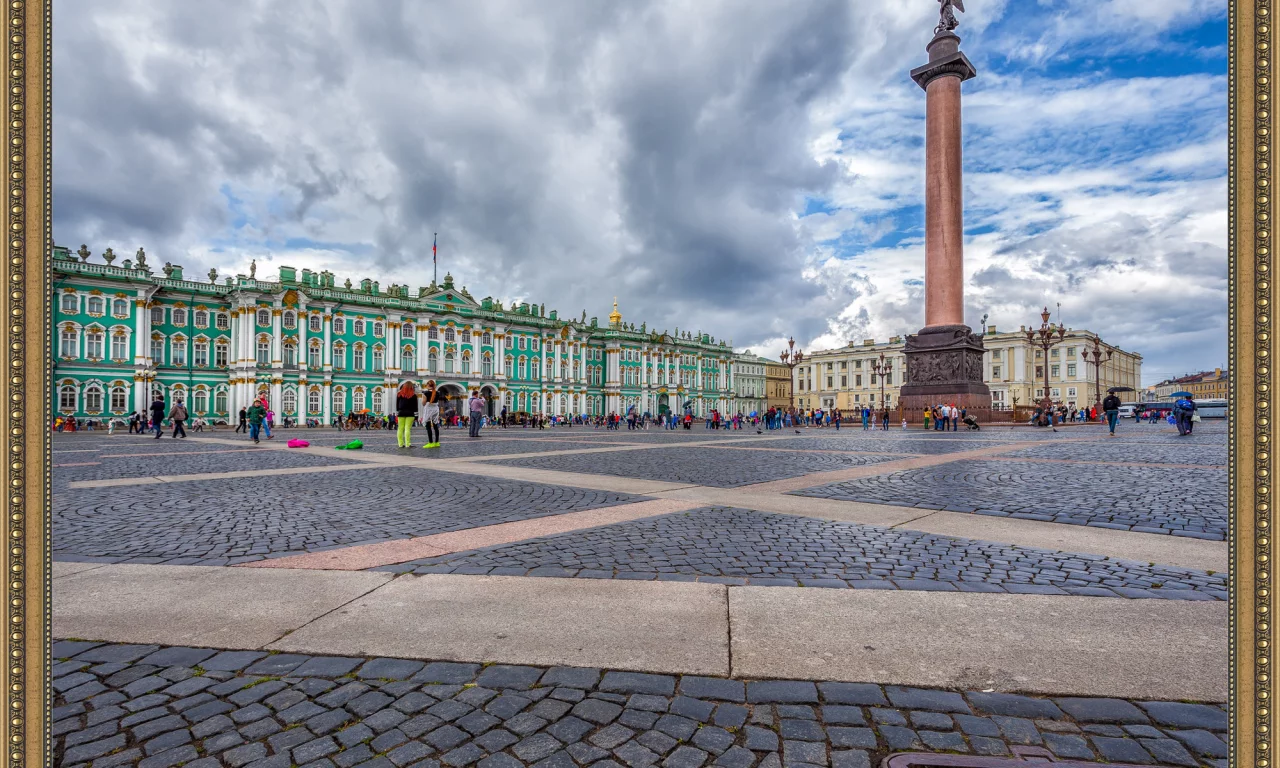 петербург, дворцовая площадь, зимний дворец, облака