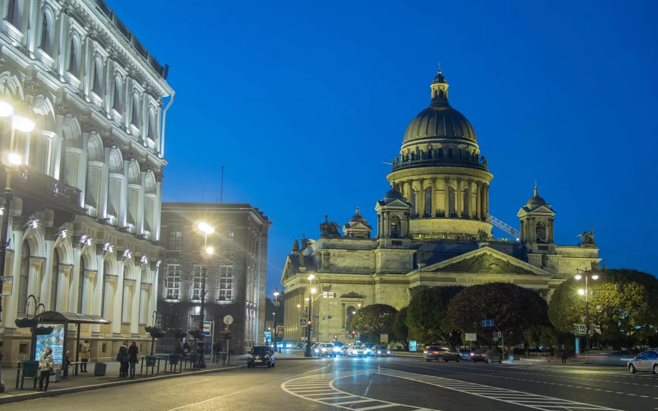 петербург, питер ночью, исаакий