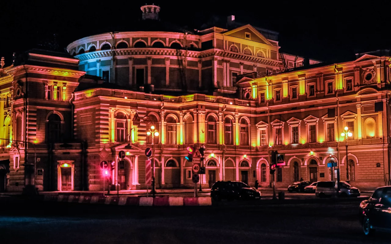петербург, питер ночью, мариинский, театр