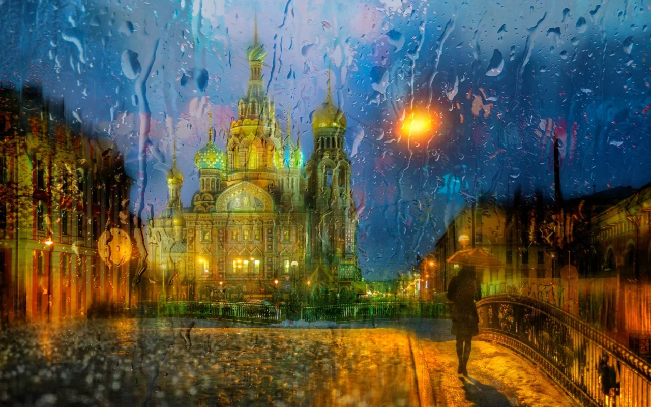 петербург, питер ночью, спас на крови, храм, дождь, арт