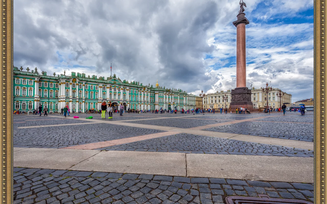 петербург, дворцовая площадь, зимний дворец, облака