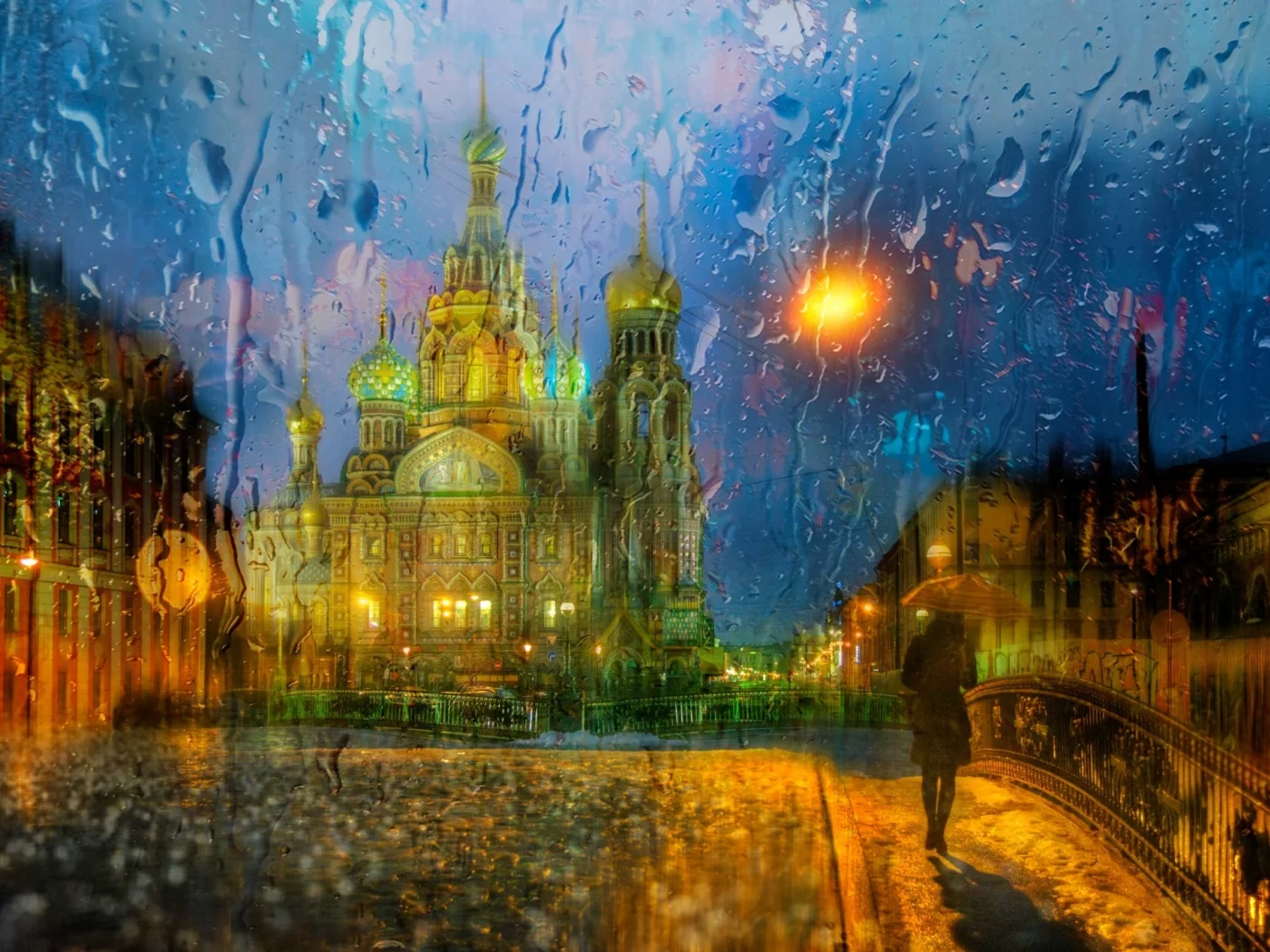 петербург, питер ночью, спас на крови, храм, дождь, арт