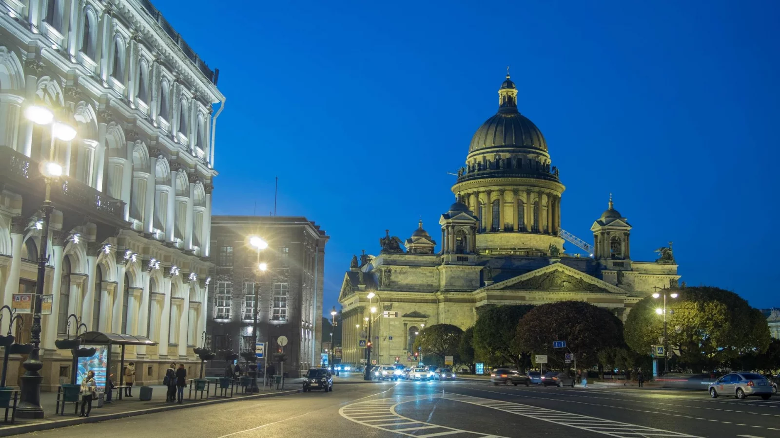 петербург, питер ночью, исаакий
