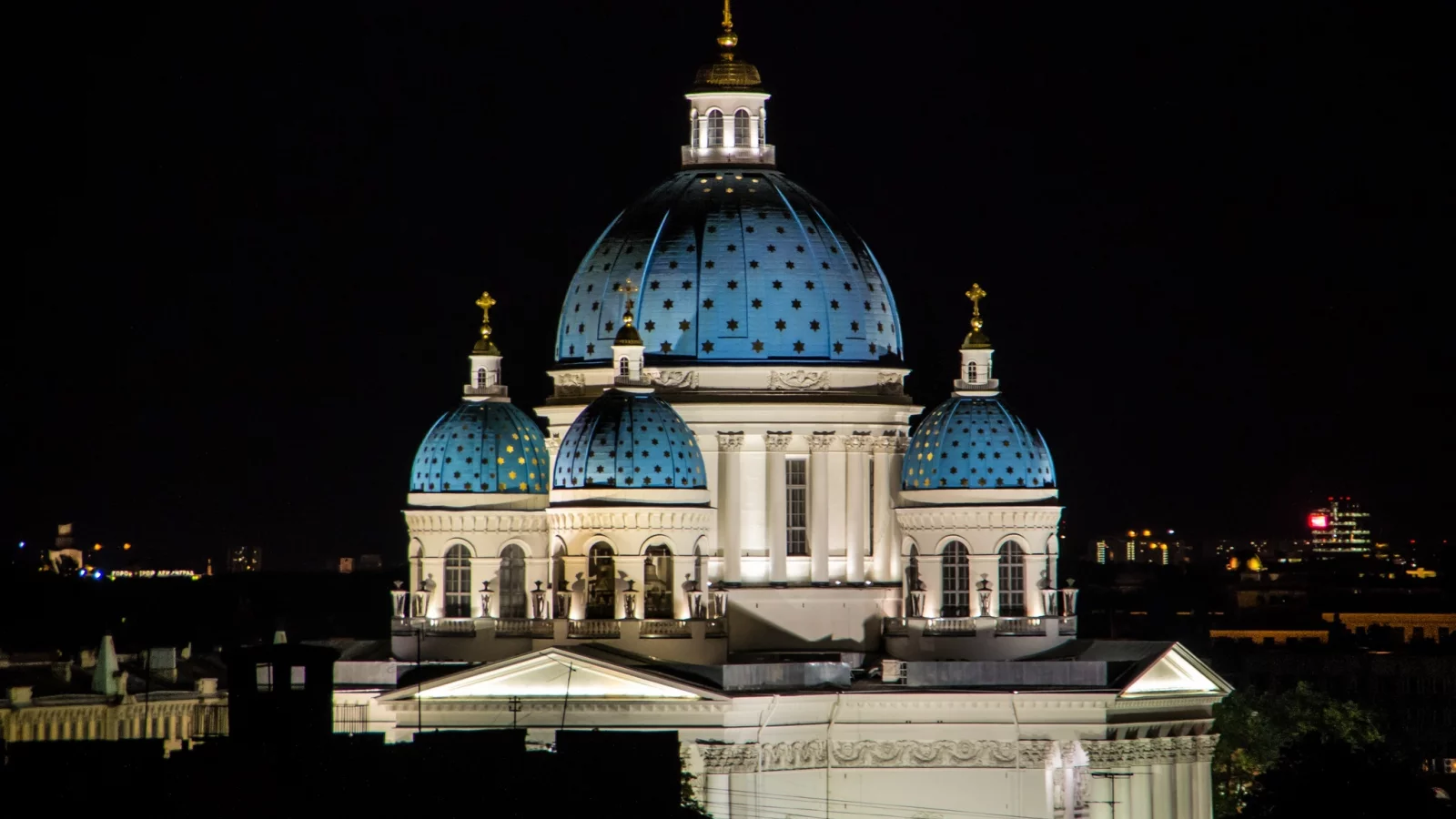 петербург, питер ночью, троицкий, собор