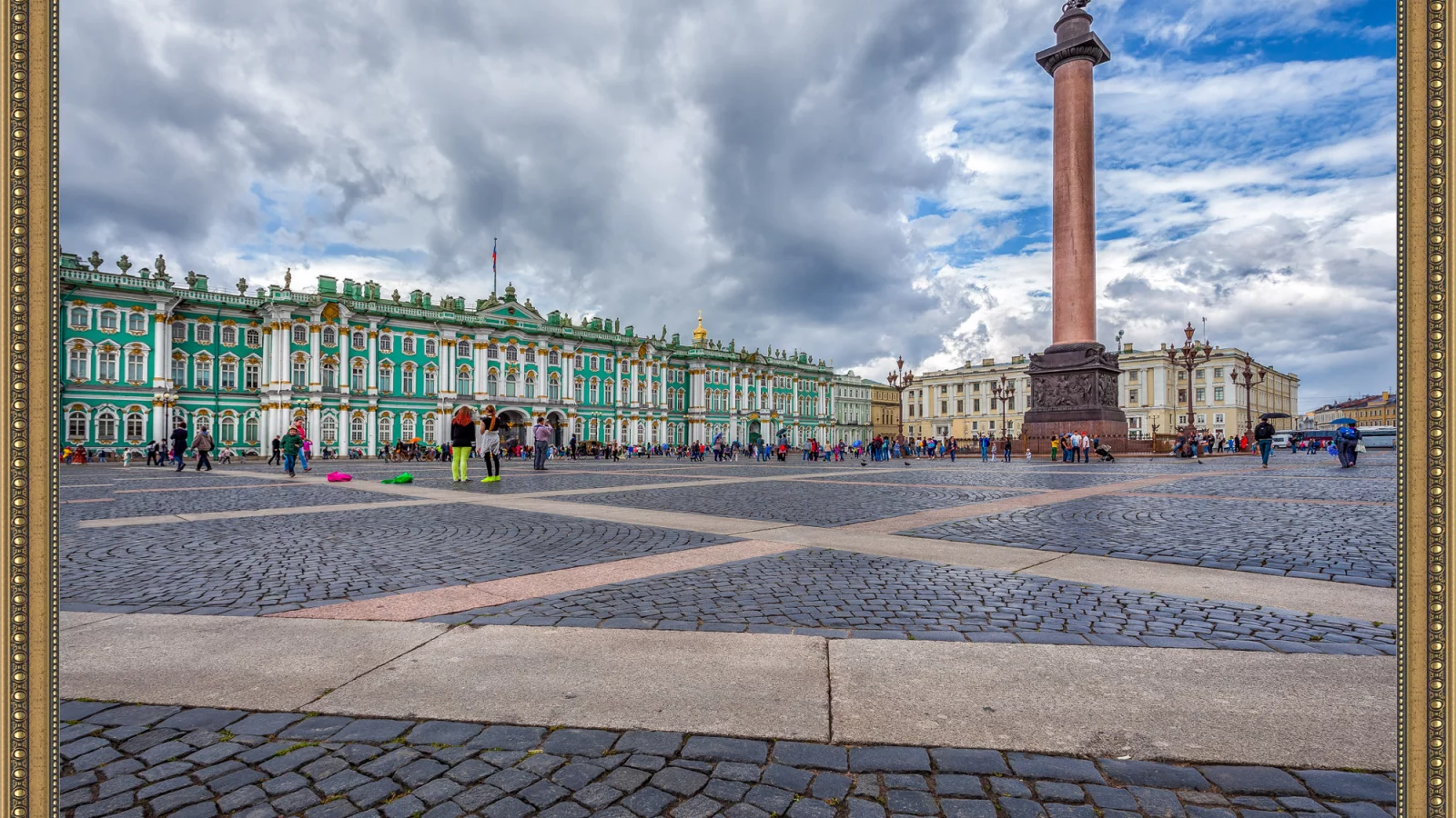 петербург, дворцовая площадь, зимний дворец, облака