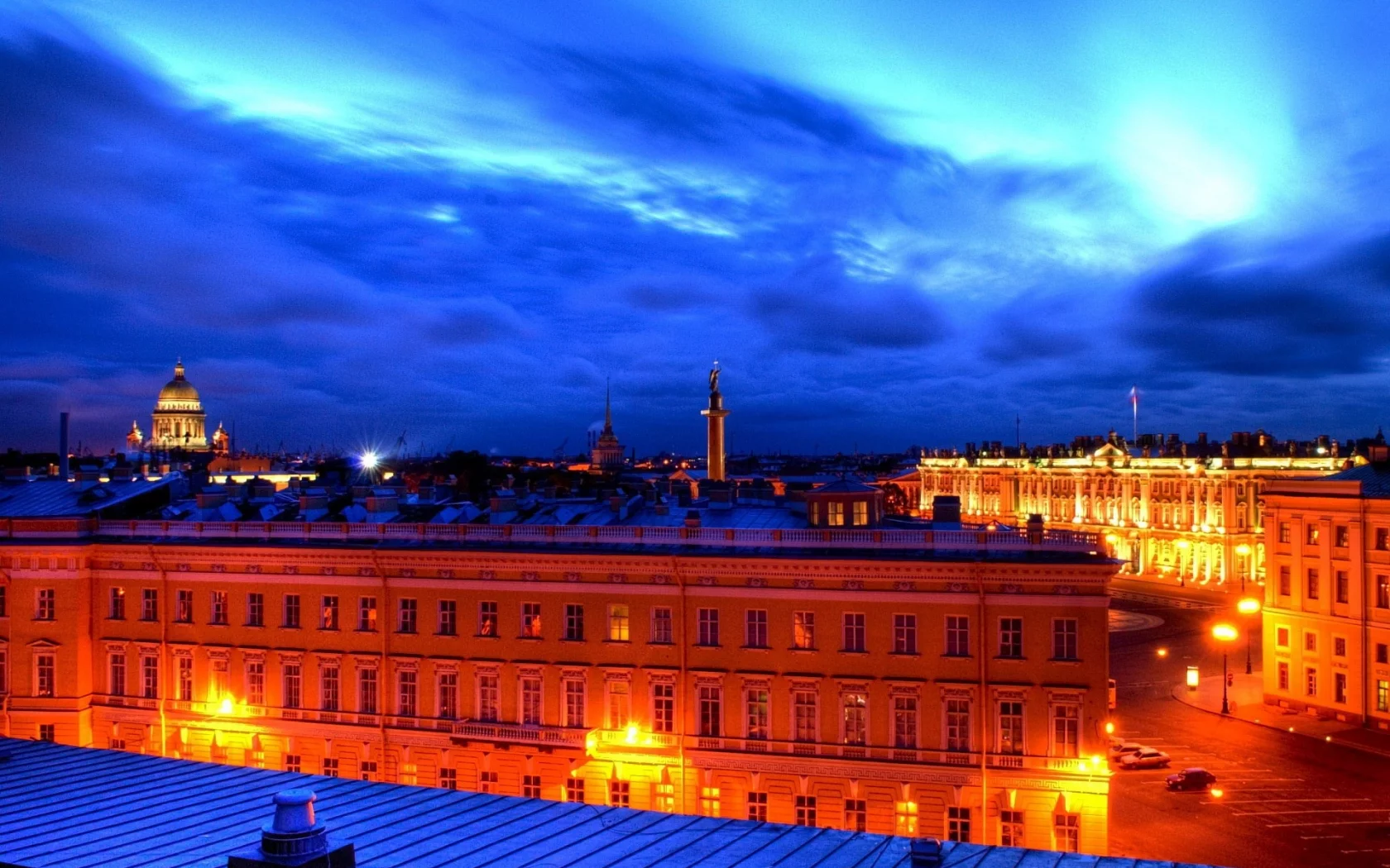 петербург, питер ночью, крыши, облака