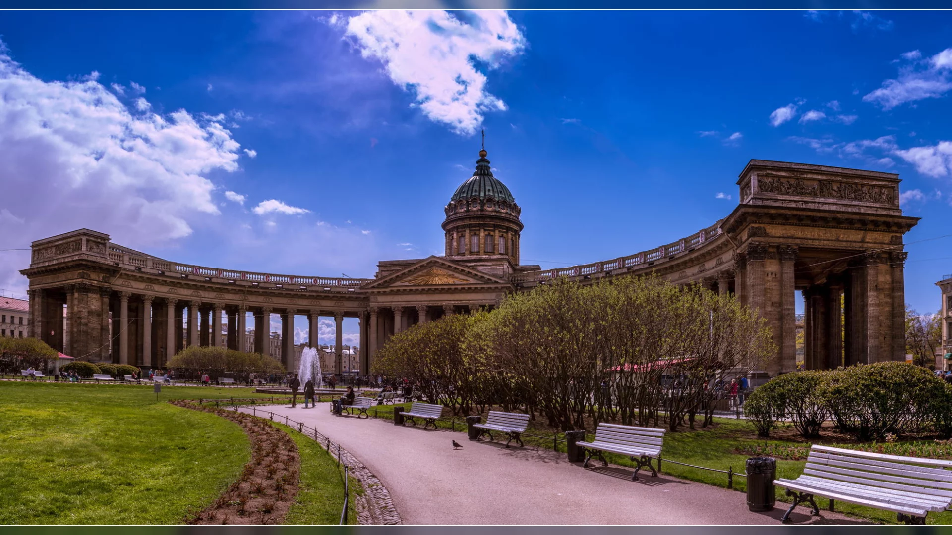 петербург, казанский собор, весна, облака