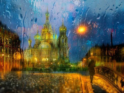 петербург, питер ночью, спас на крови, храм, дождь, арт