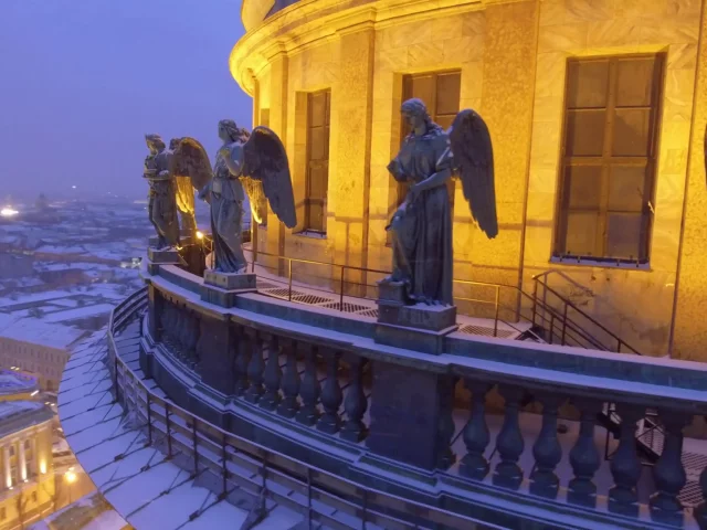 петербург, питер ночью, исаакий, ангел