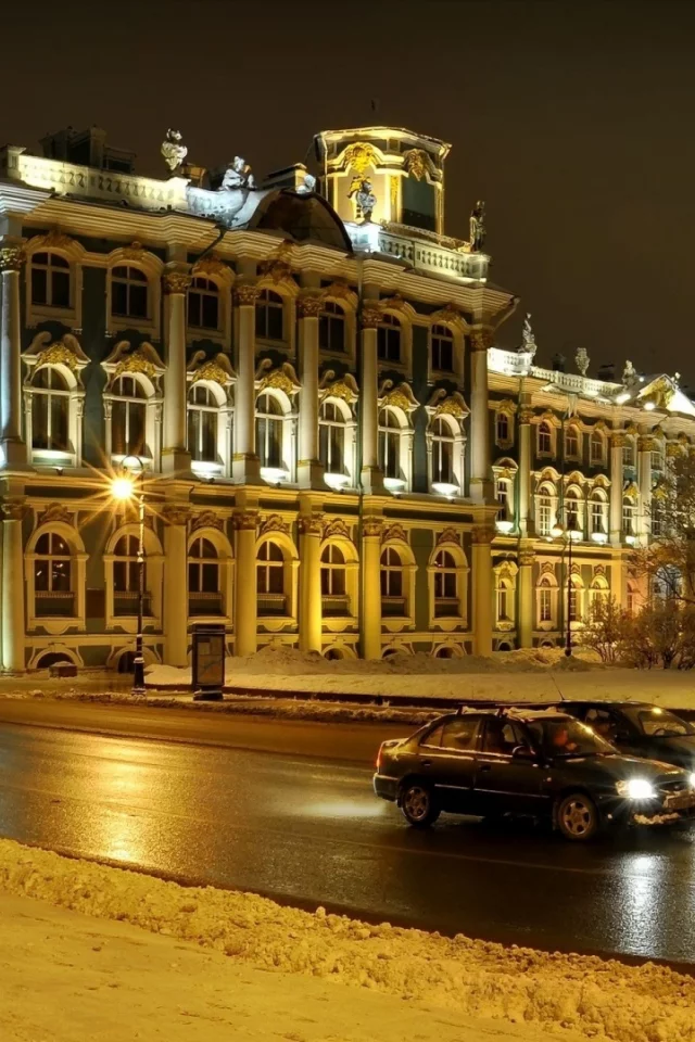 петербург, зимний дворец, питер ночью