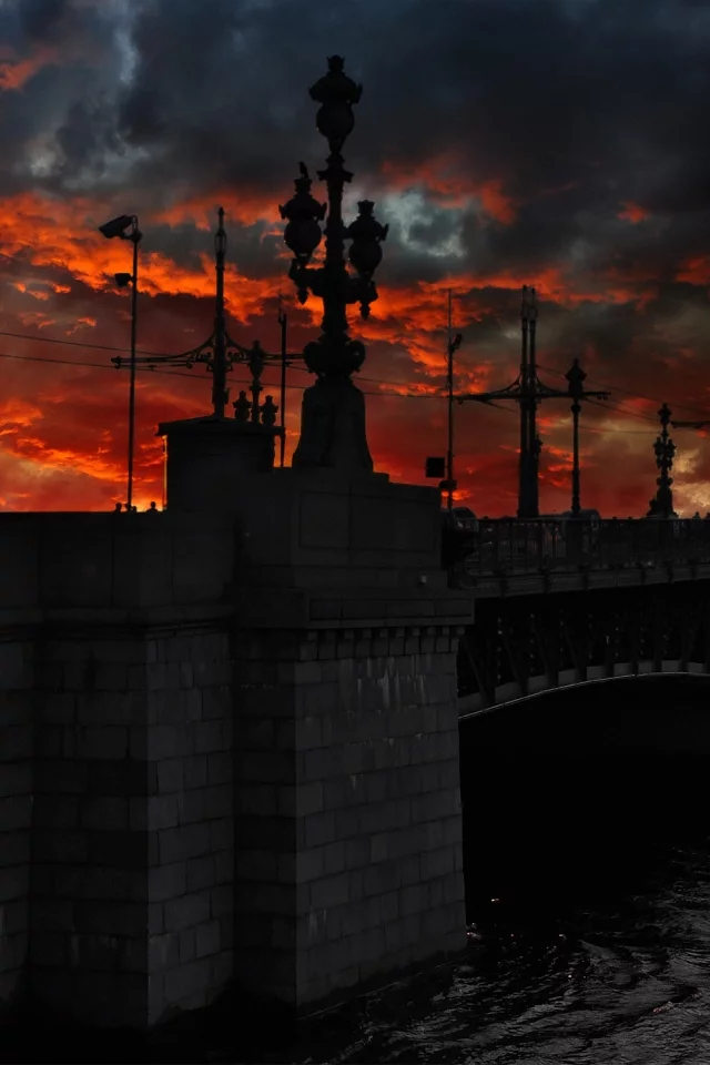 петербург, питер ночью, мост