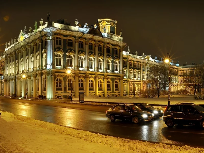петербург, зимний дворец, питер ночью