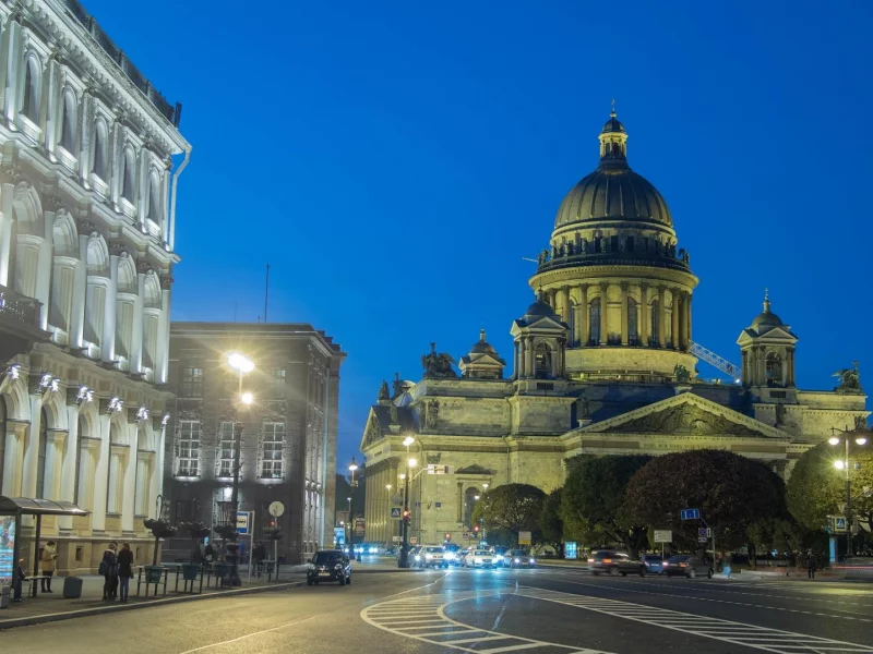 петербург, питер ночью, исаакий