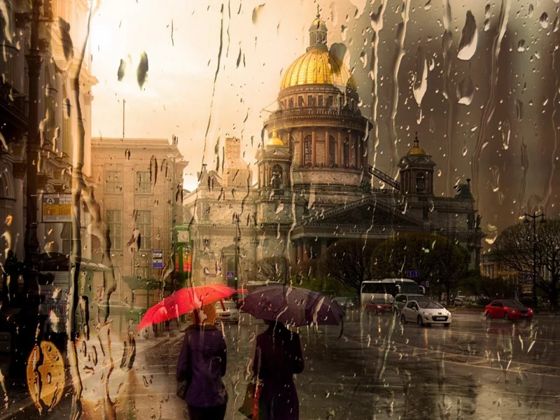 петербург, исаакий, дождь, арт