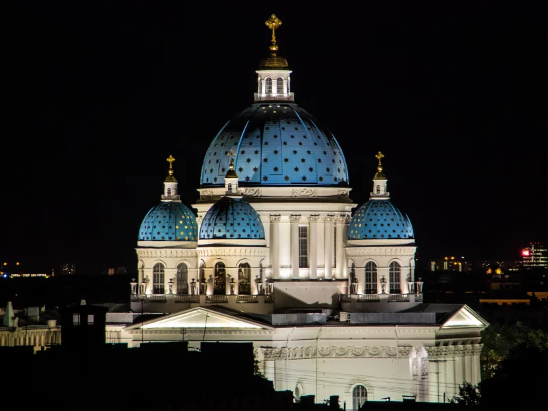 петербург, питер ночью, троицкий, собор