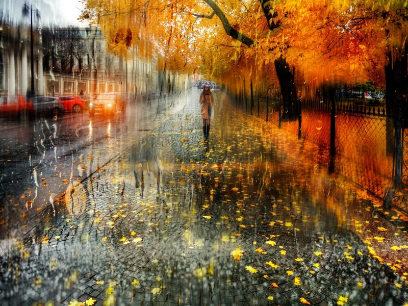 петербург, осень, девушка, город