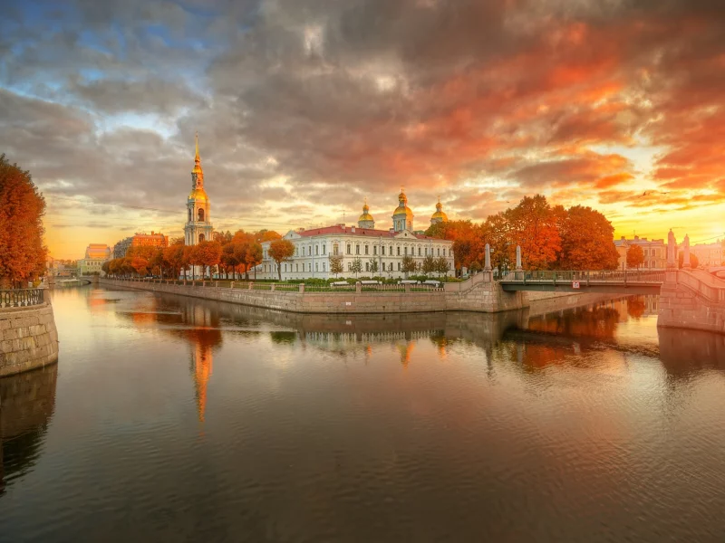 петербург, коломна, храм, никольский собор, закат, красота