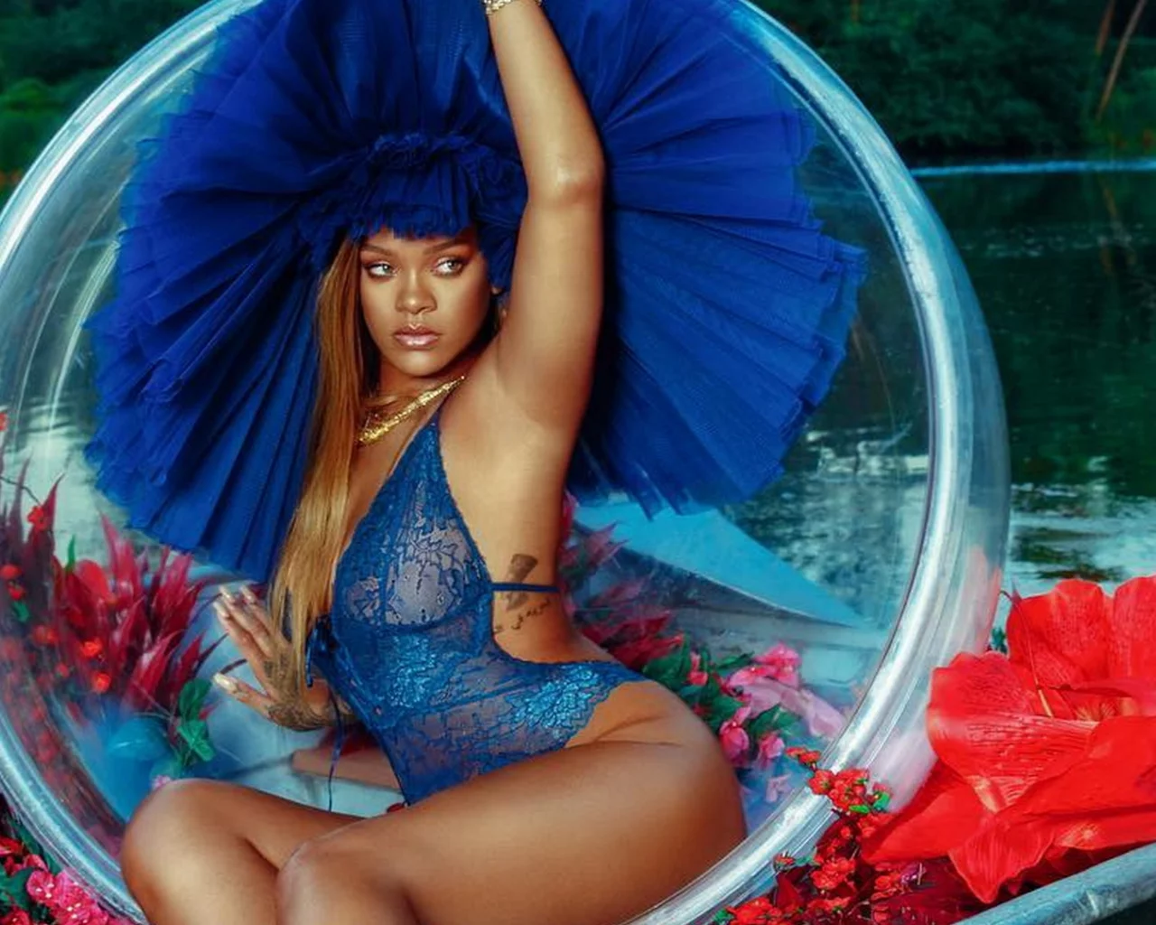 rihanna, девушка, певица, грудь, ножки, попа, трусики, шикарная фигура, брюнетка, макияж, красные трусики, ляжки, задница, красивая попа