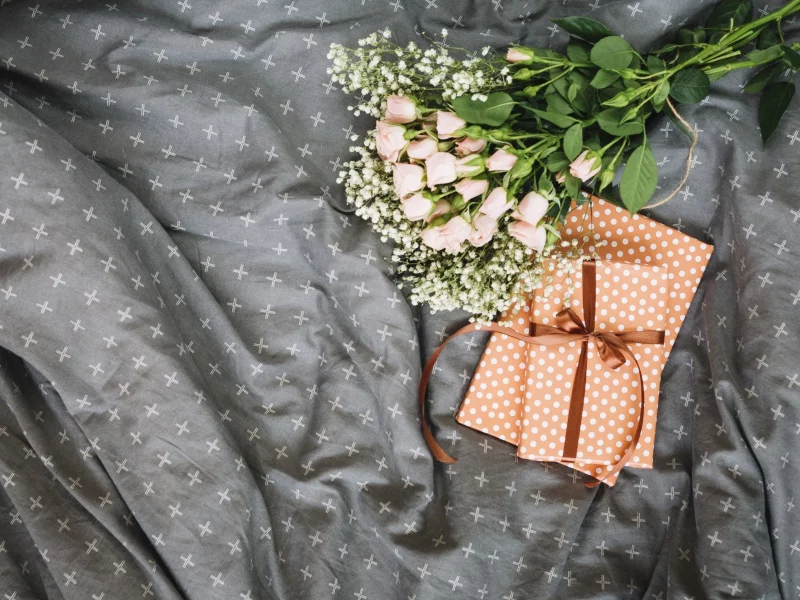 букет, фон, декор, подарки