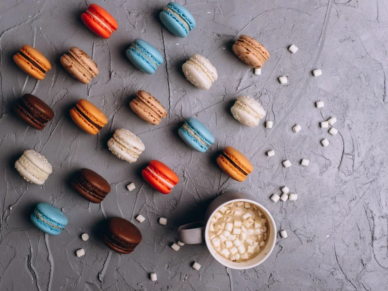 macaroon, colorful, dessert