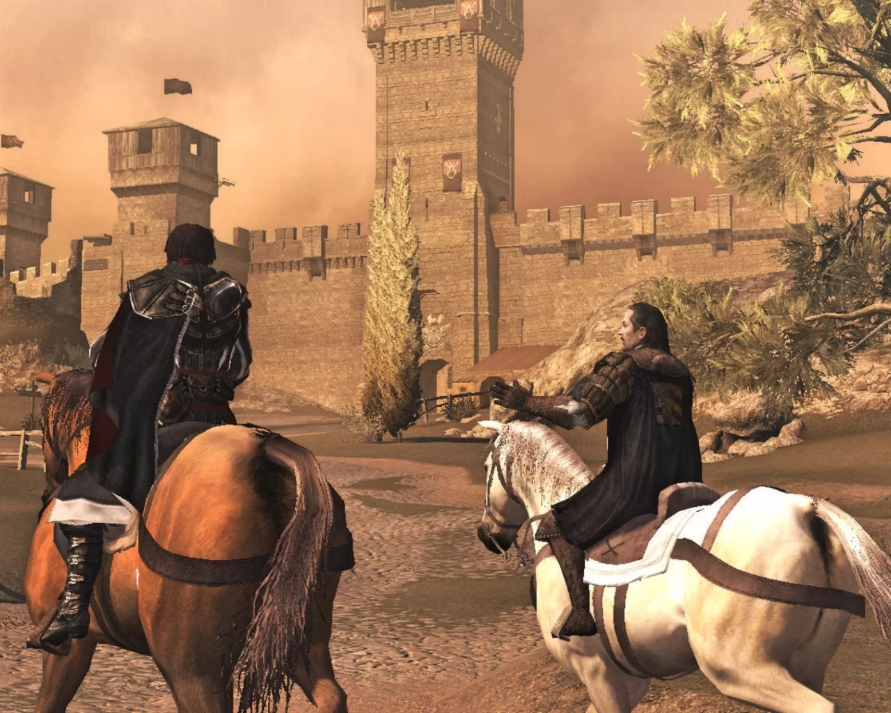 assasins creed iii, десмонд, лошадь, верхом, крепость