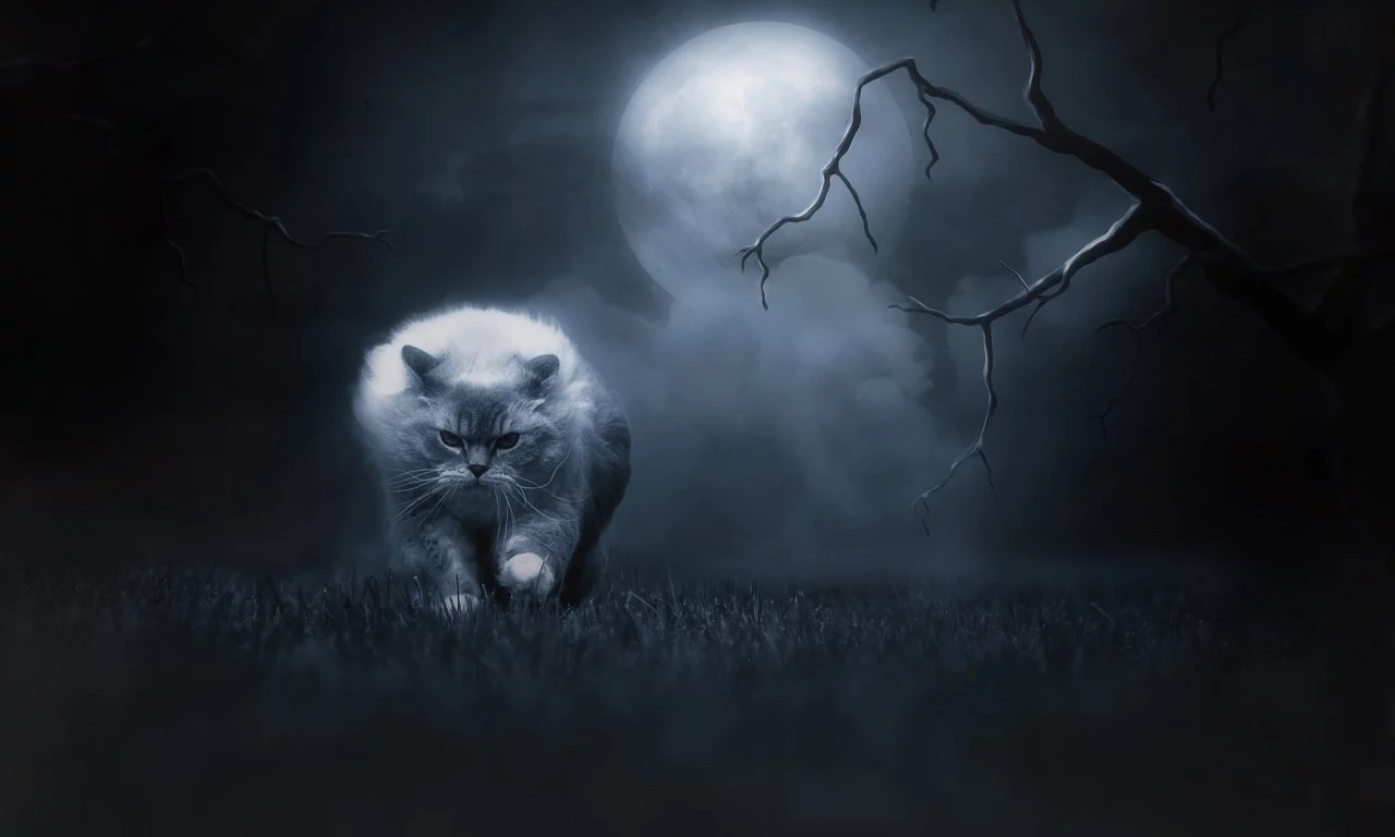 кошка, ночь