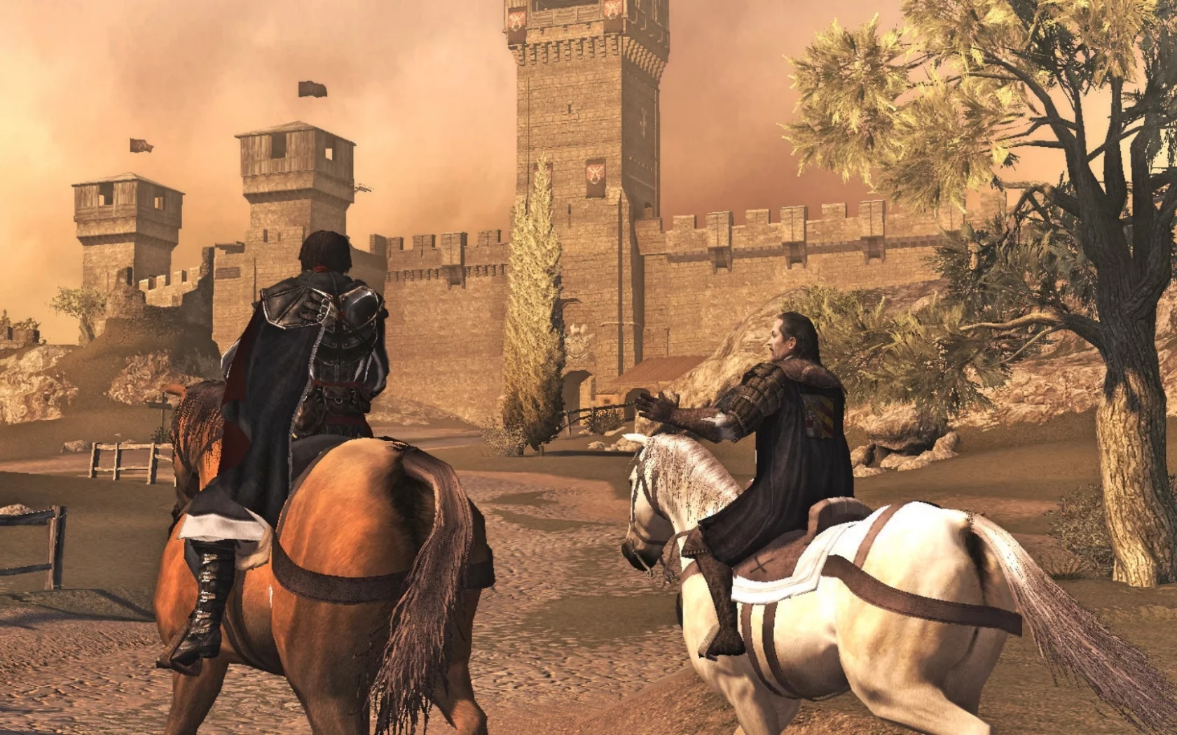 assasins creed iii, десмонд, лошадь, верхом, крепость