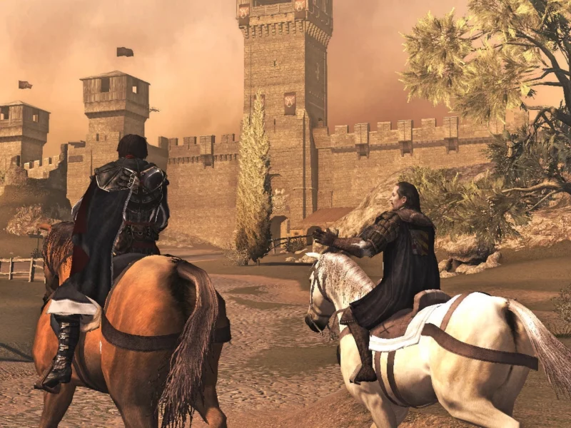 assasins creed iii, десмонд, лошадь, верхом, крепость
