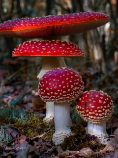 мухоморы, лес