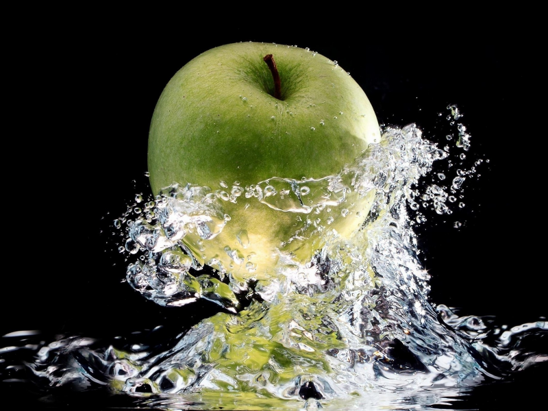 яблоко, вода