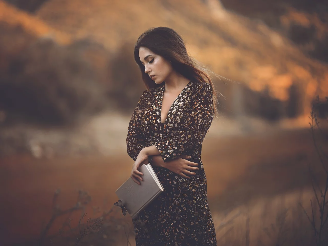 книга, девушка