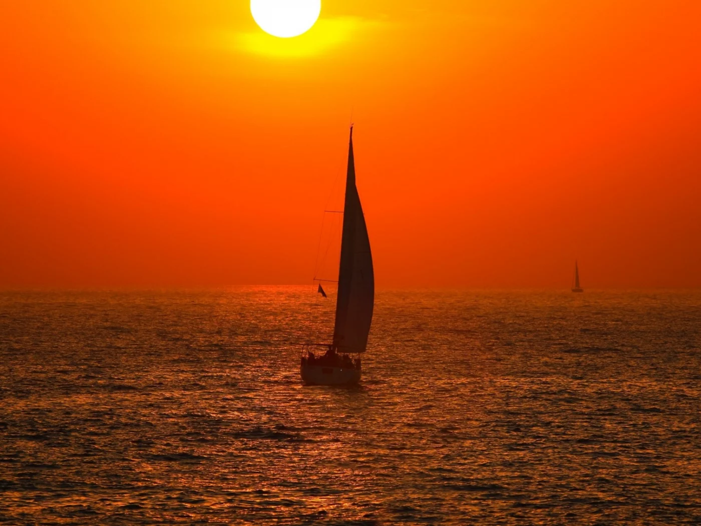 яхта, море, солнце