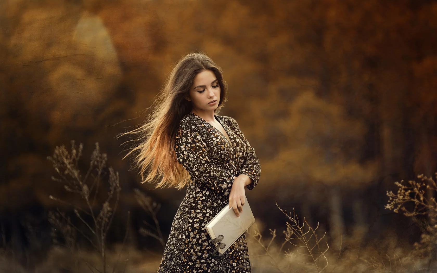 девушка, книга