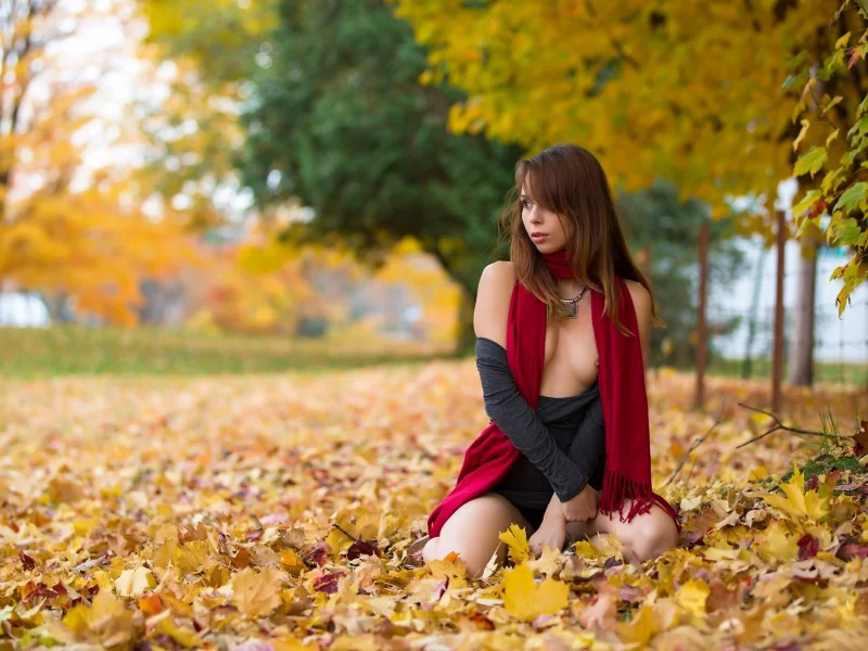 ariel, model, outdoor, autumn, beauty, asian