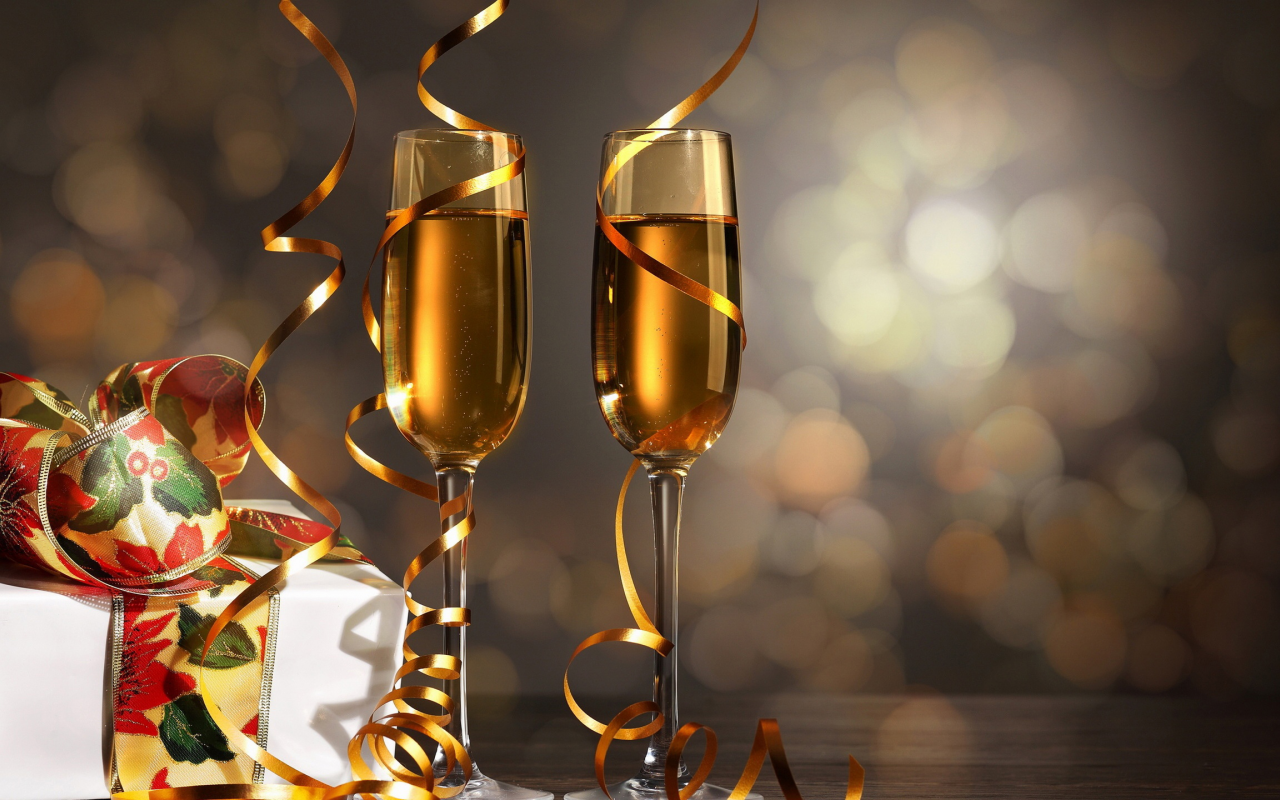 шампанское, бокалы, праздник