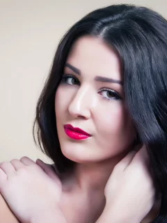 красивая, девушка, брюнетка, взгляд