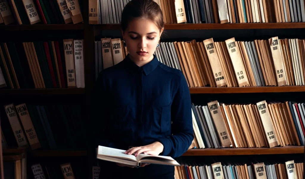 девушка, читает, книгу